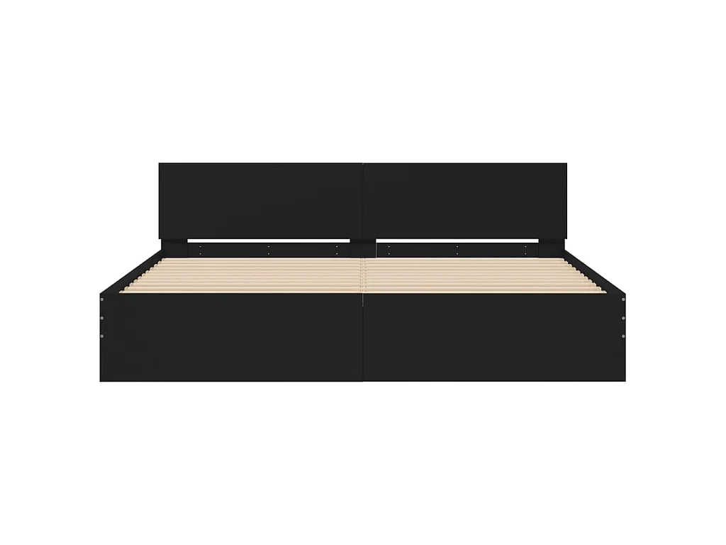 Cadre de lit sans matelas noir 160x200 cm