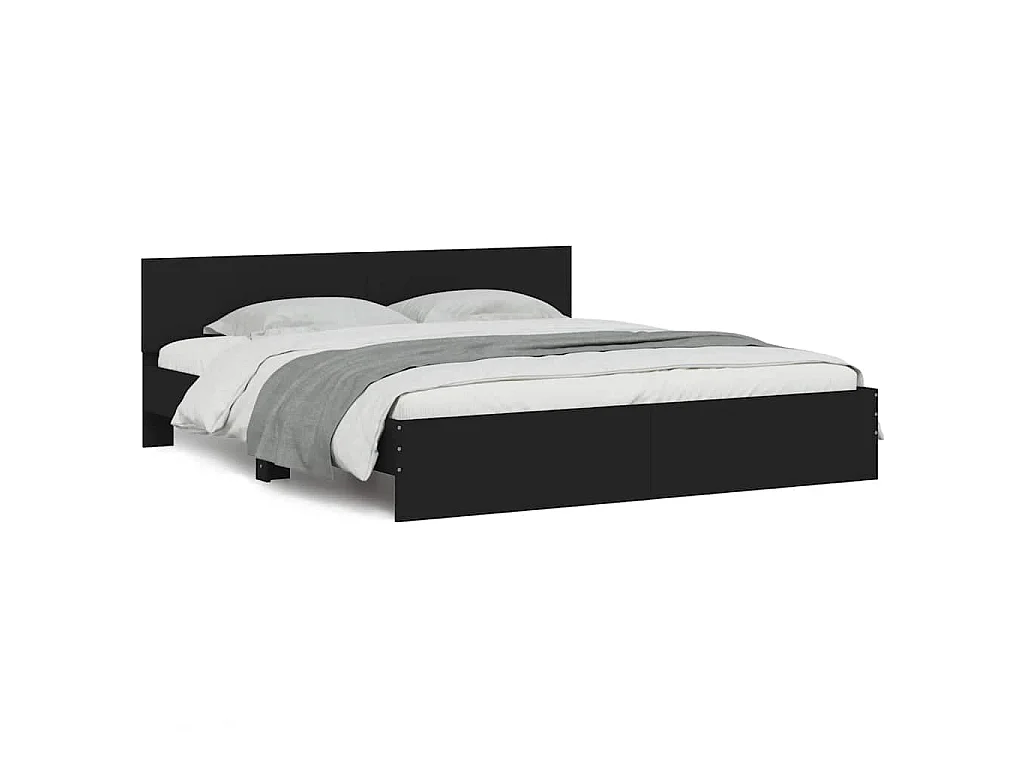 Cadre de lit sans matelas noir 160x200 cm
