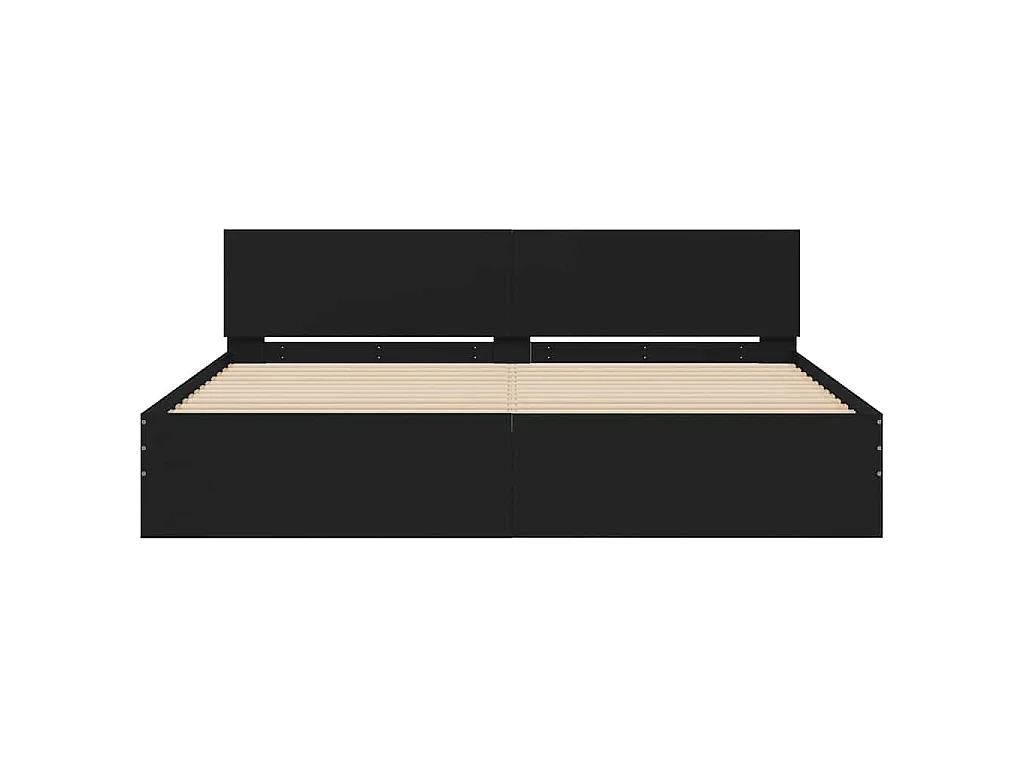 Cadre de lit sans matelas noir 160x200 cm