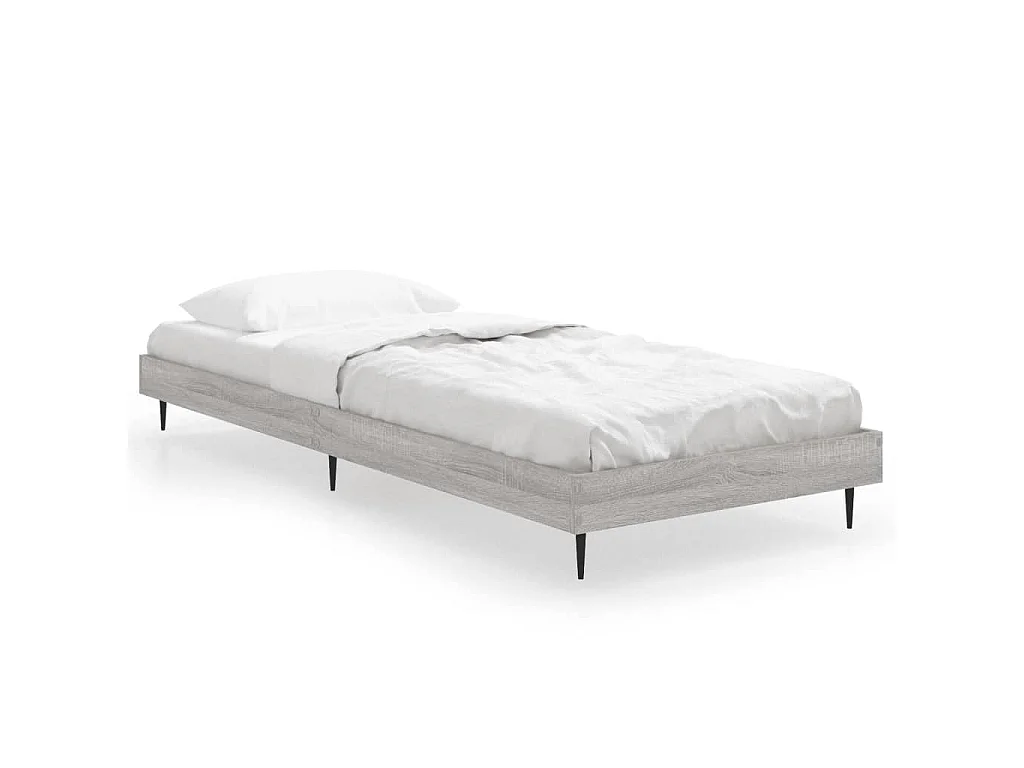 Cadre de lit sans matelas sonoma gris 75x190 cm