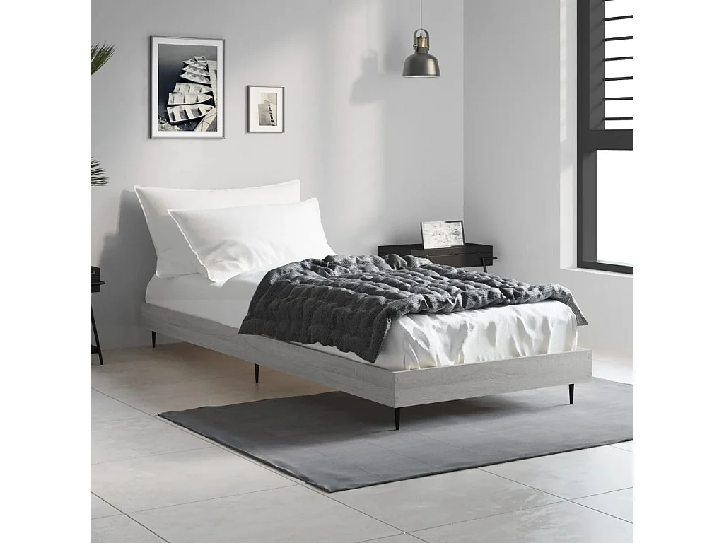 Cadre de lit sans matelas sonoma gris 75x190 cm