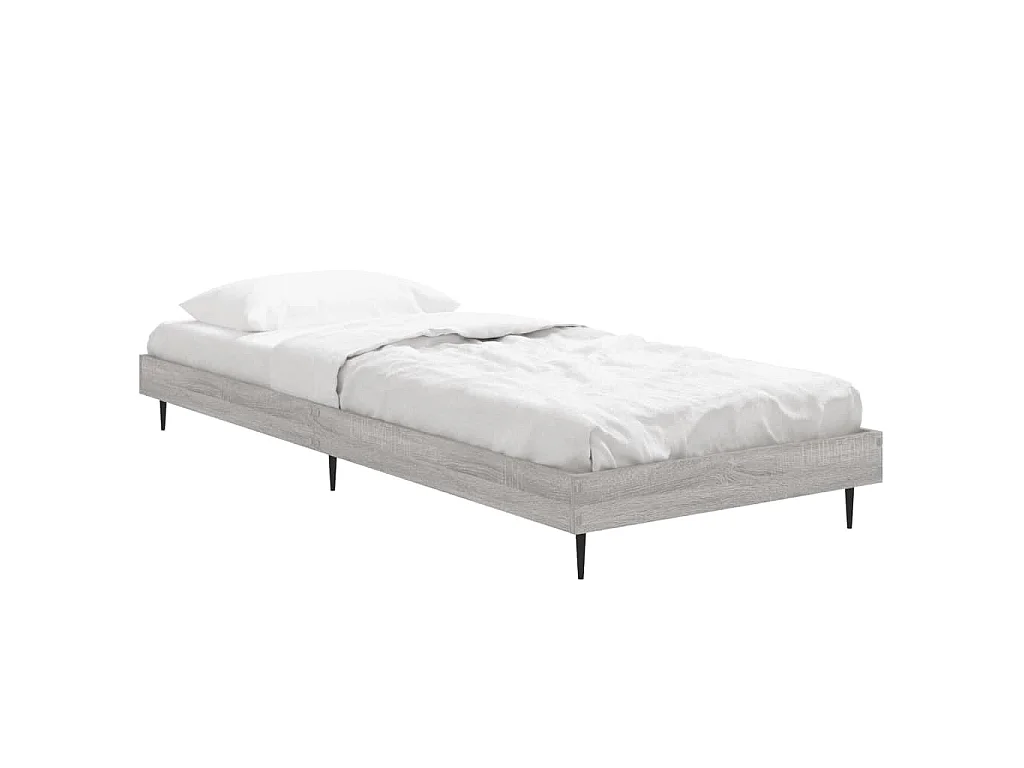 Cadre de lit sans matelas sonoma gris 75x190 cm