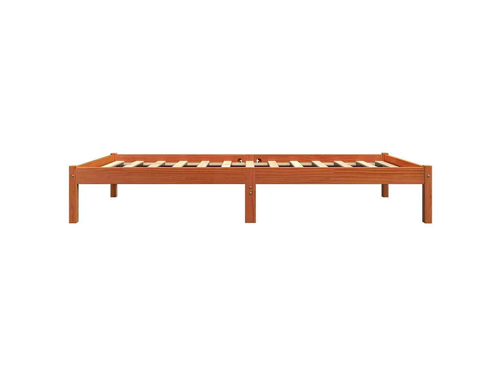 Cadre de lit sans matelas cire marron 90x200 cm bois pin massif