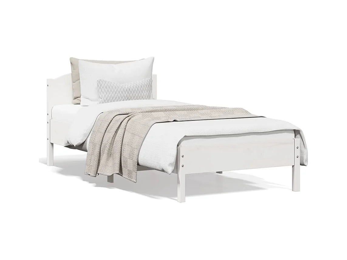Cadre de lit sans matelas blanc 90x200 cm bois de pin massif