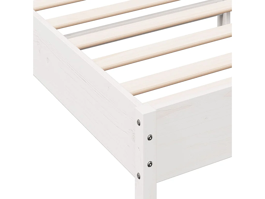 Cadre de lit sans matelas blanc 90x200 cm bois de pin massif