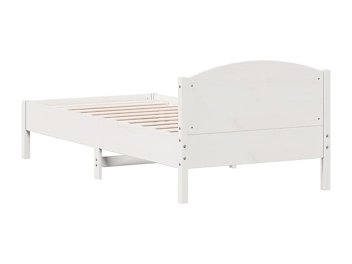 Bedframe zonder matras massief grenenhout wit 90x200 cm