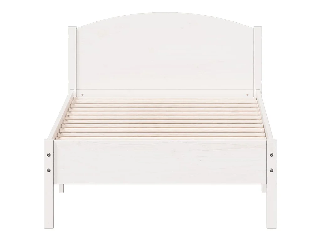 Cadre de lit sans matelas blanc 90x200 cm bois de pin massif