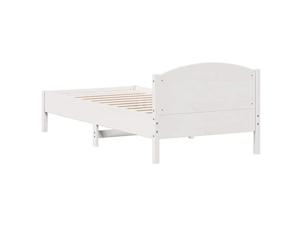 Cadre de lit sans matelas blanc 90x200 cm bois de pin massif