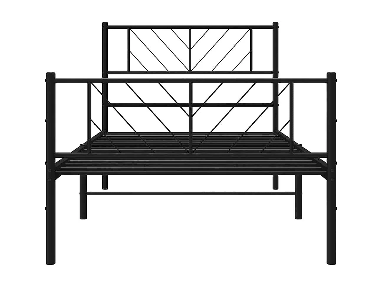 Estructura cama sin colchón con estribo metal negro 100x190 cm