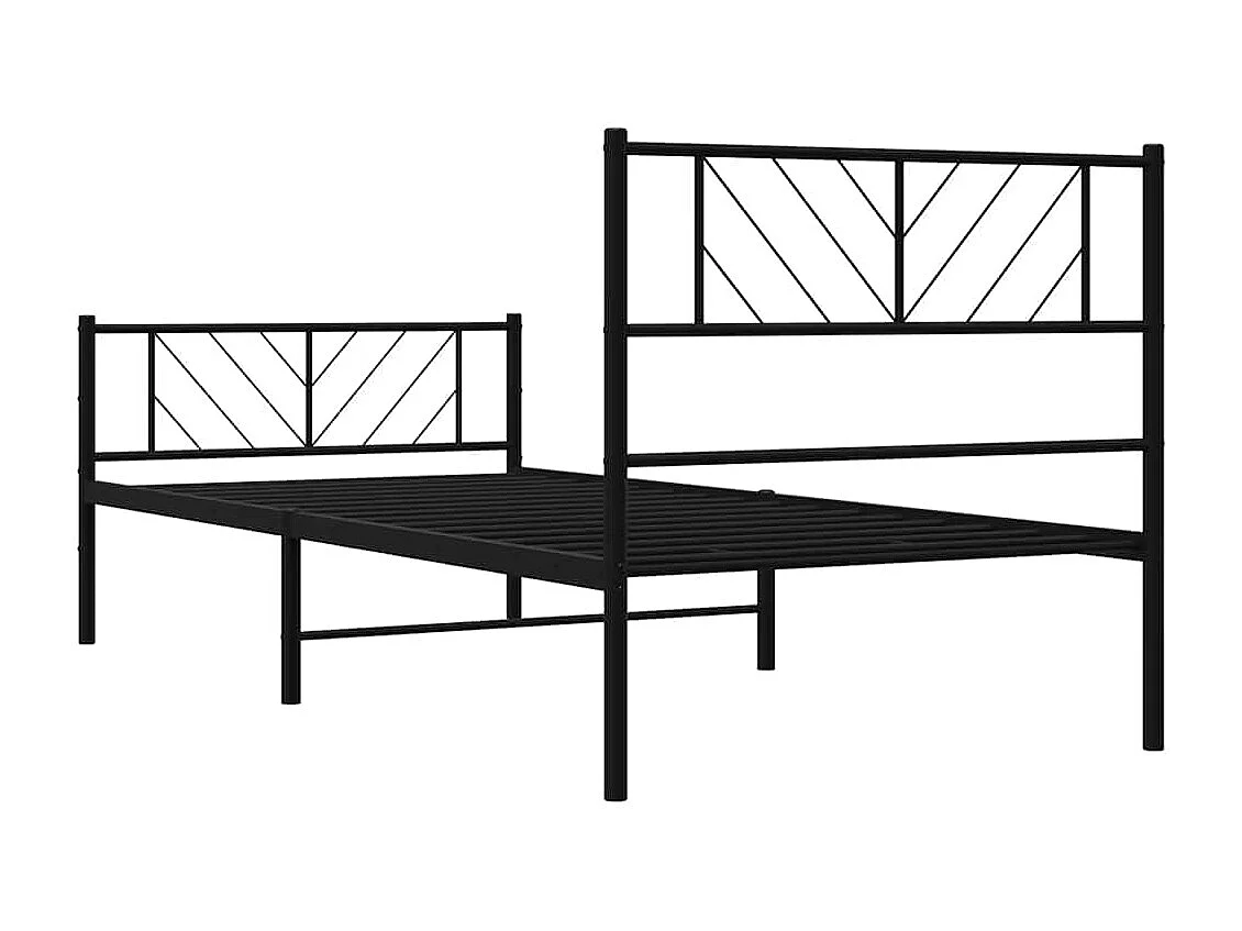 Estructura cama sin colchón con estribo metal negro 100x190 cm