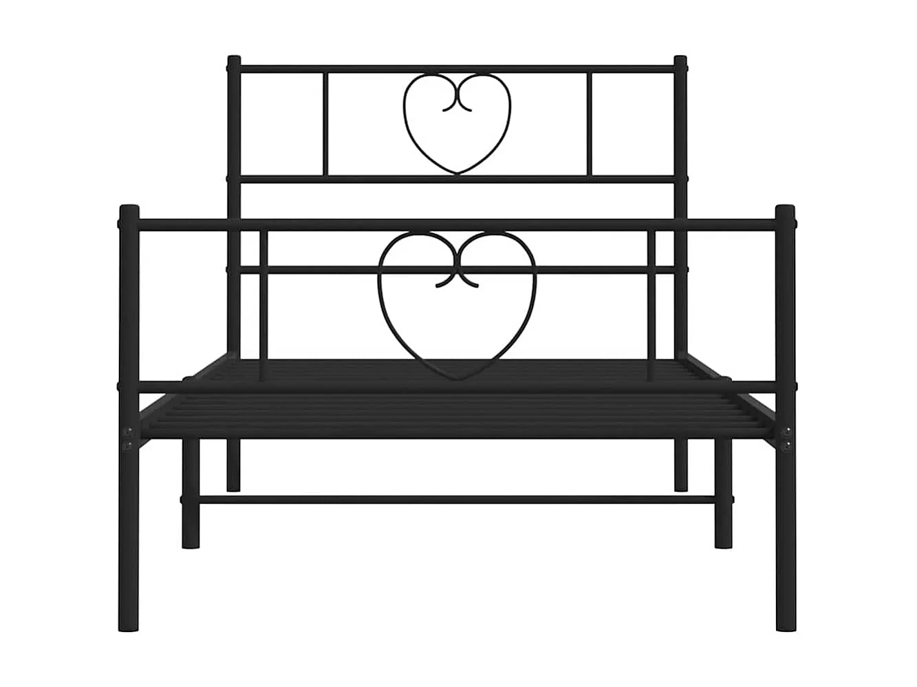 Estructura cama sin colchón con estribo metal negro 100x190 cm
