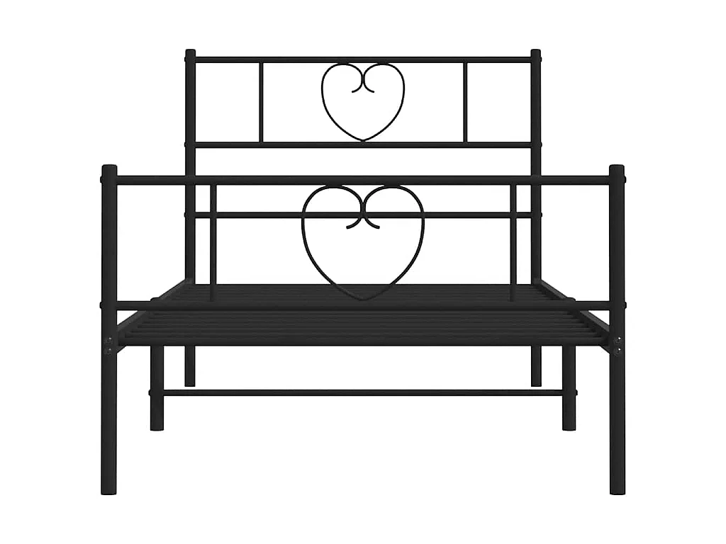 Estructura cama sin colchón con estribo metal negro 100x190 cm