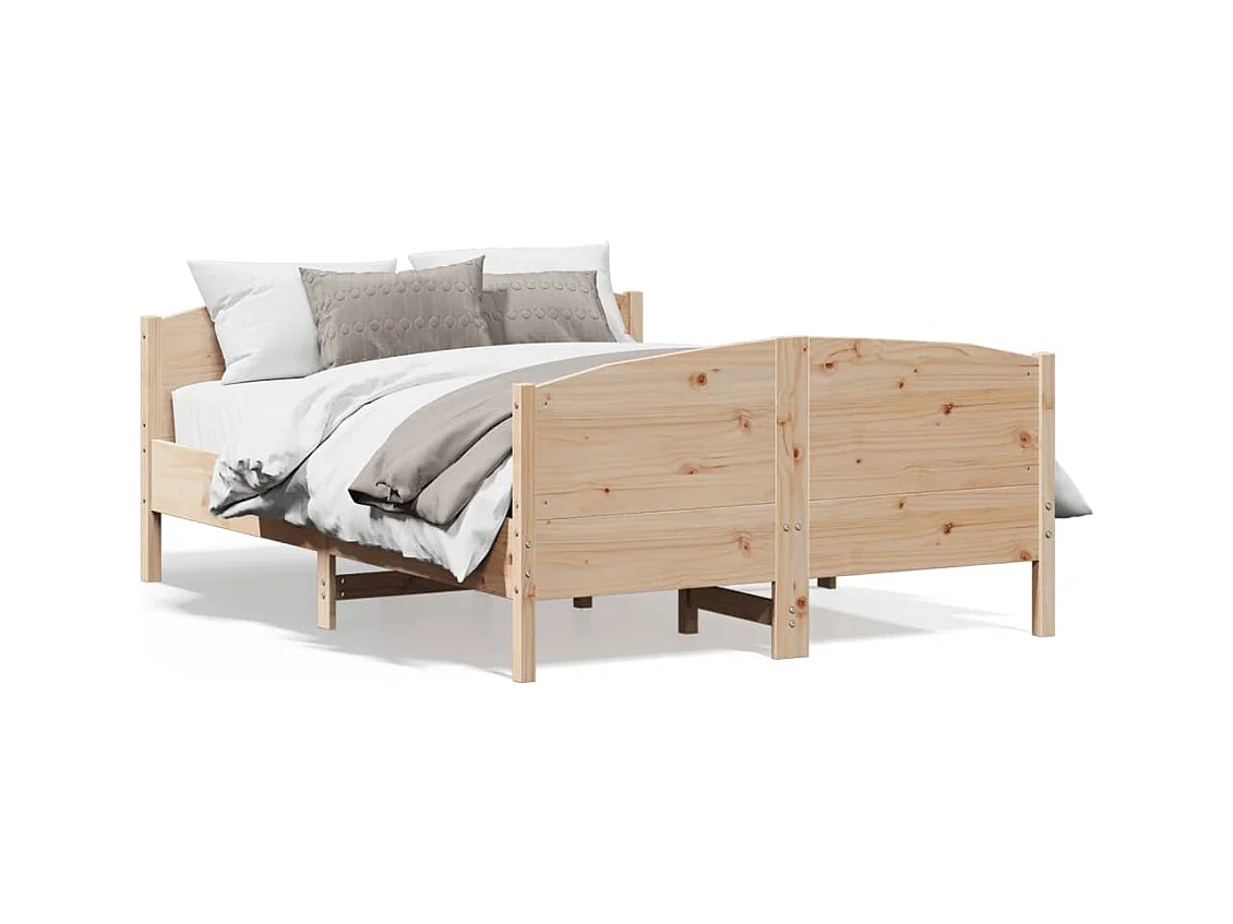 Cadre de lit sans matelas 140x190 cm bois de pin massif
