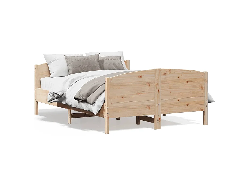 Cadre de lit sans matelas 140x190 cm bois de pin massif