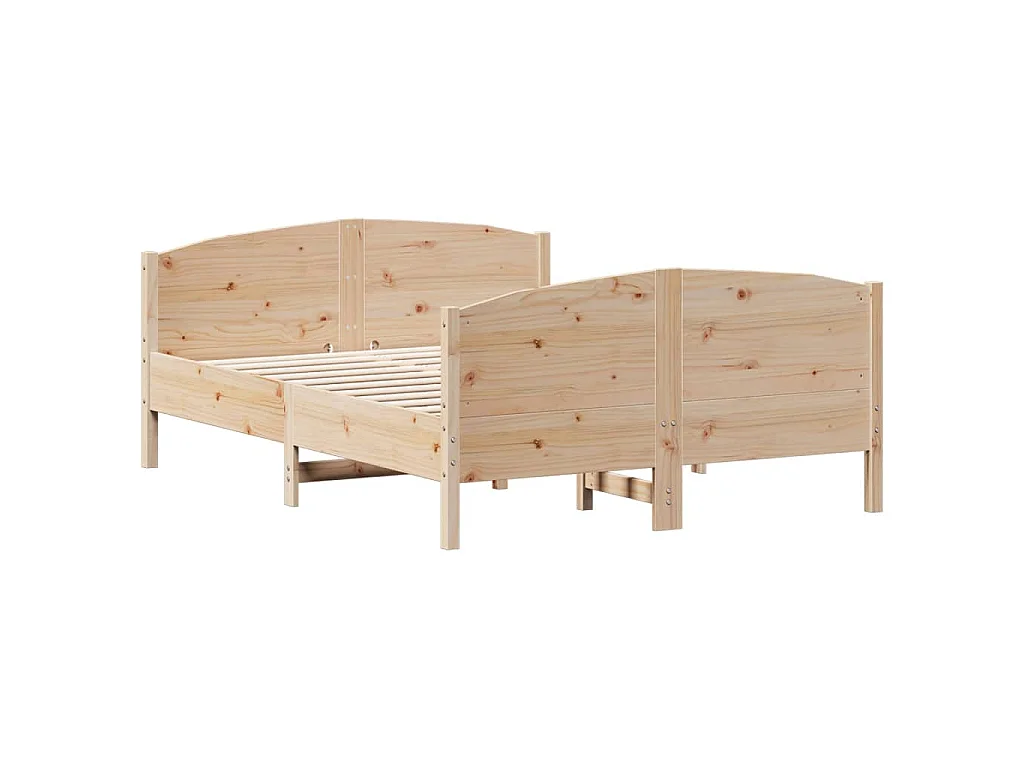 Cadre de lit sans matelas 140x190 cm bois de pin massif