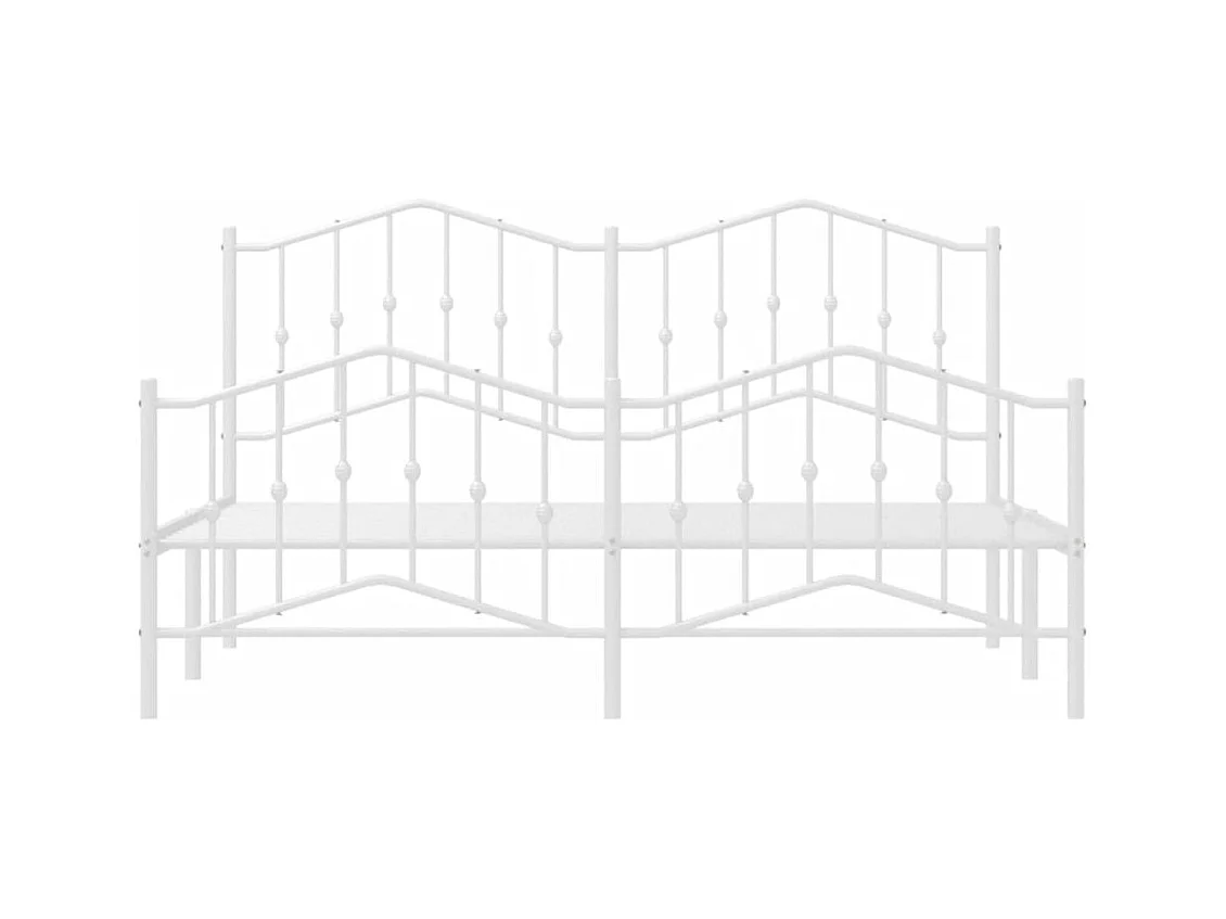 Bedframe met hoofd- en voeteneinde metaal wit 160x200 cm