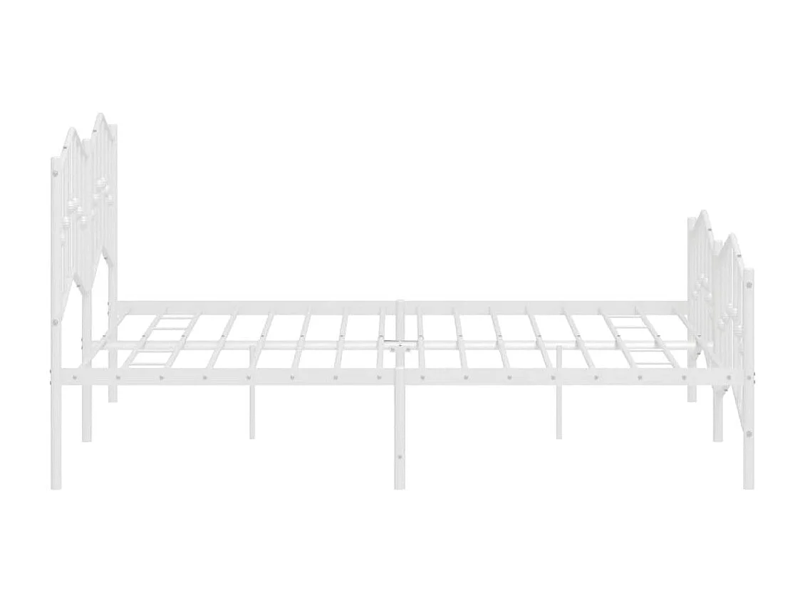 Bedframe met hoofd- en voeteneinde metaal wit 160x200 cm