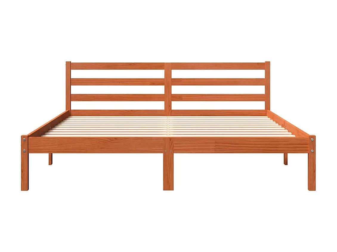 Massivholzbett ohne Matratze Wachsbraun 180x200 Kiefernholz