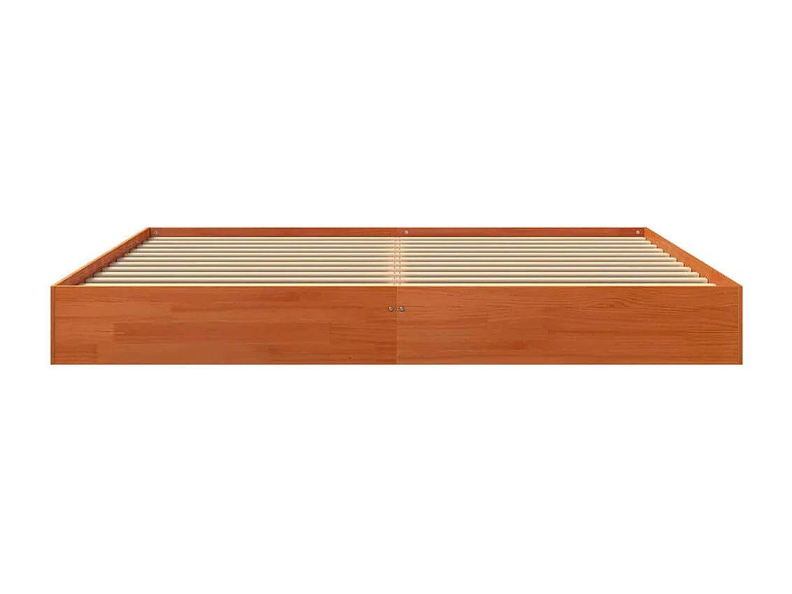 Cadre de lit sans matelas cire marron 200x200cm bois pin massif