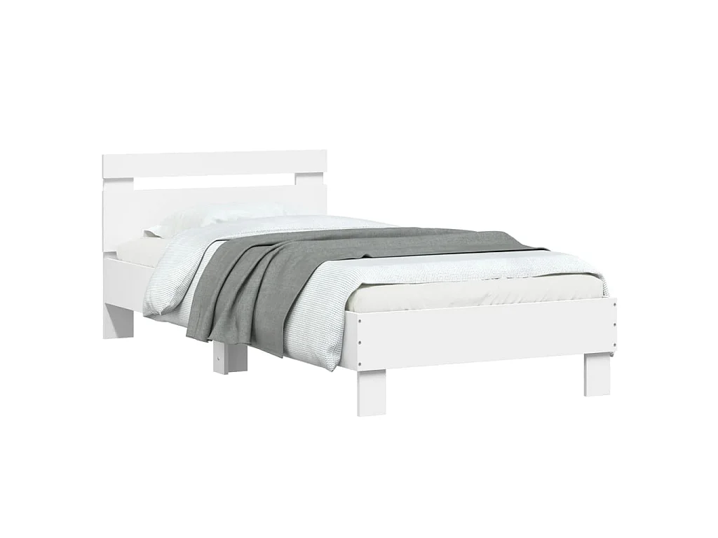 Cadre de lit sans matelas avec lumières LED blanc 90x200 cm