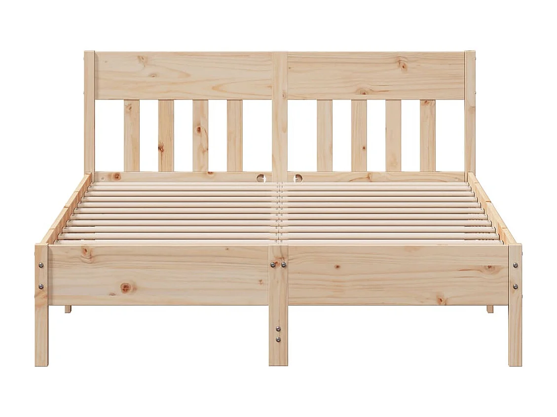 Letto senza Materasso 140x190 cm in Legno Massello di Pino