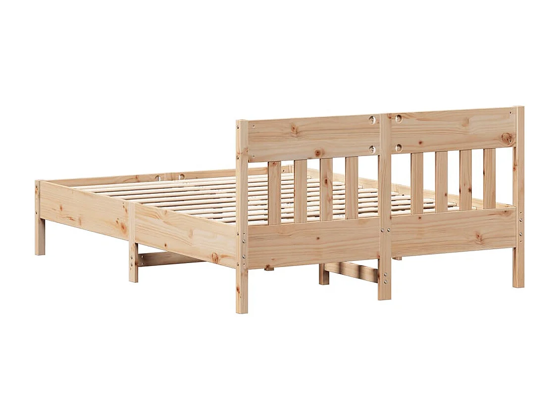 Letto senza Materasso 140x190 cm in Legno Massello di Pino
