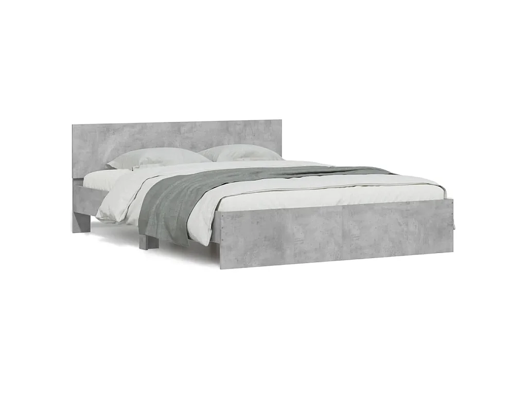 Giroletto con Testiera Grigio Cemento 140x190 cm