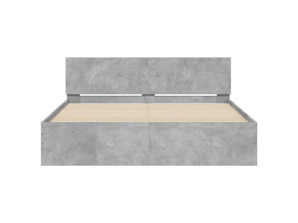 Estrutura de cama com cabeceira 140x190 cm cinzento cimento