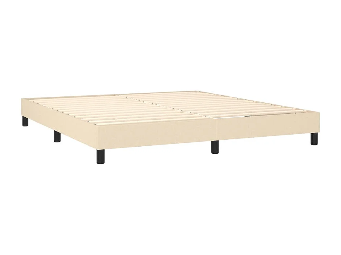 Boxspring met matras en LED stof crèmekleurig 160x200 cm