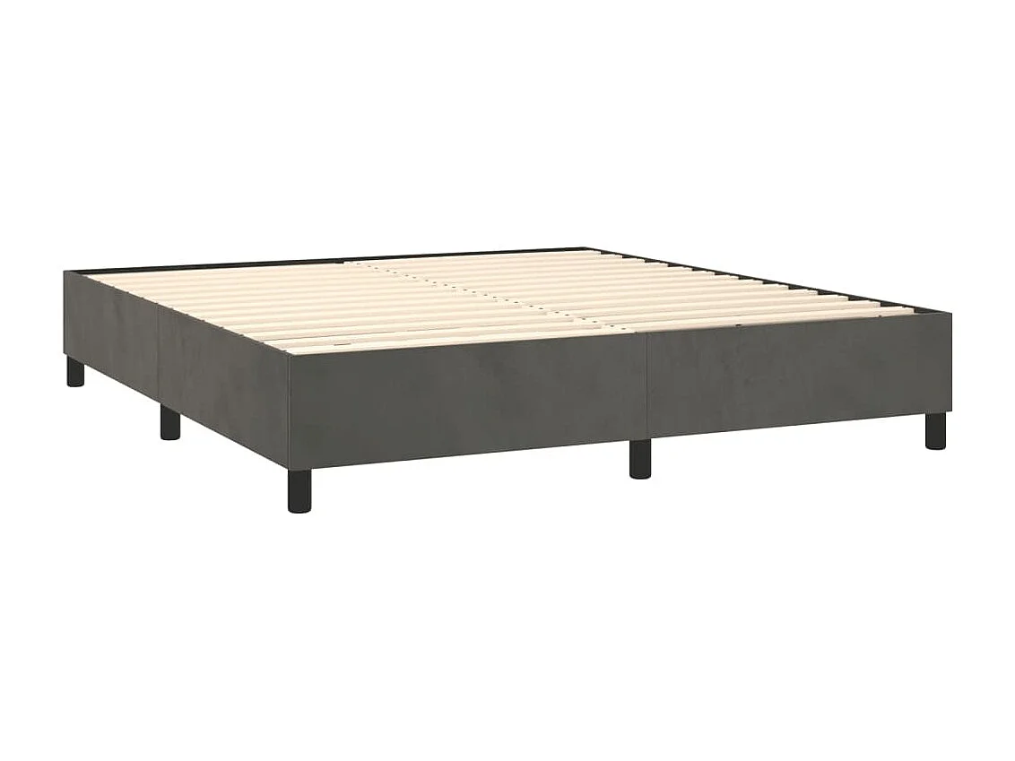 Sommier à lattes de lit avec matelas LED Gris foncé 160x200 cm