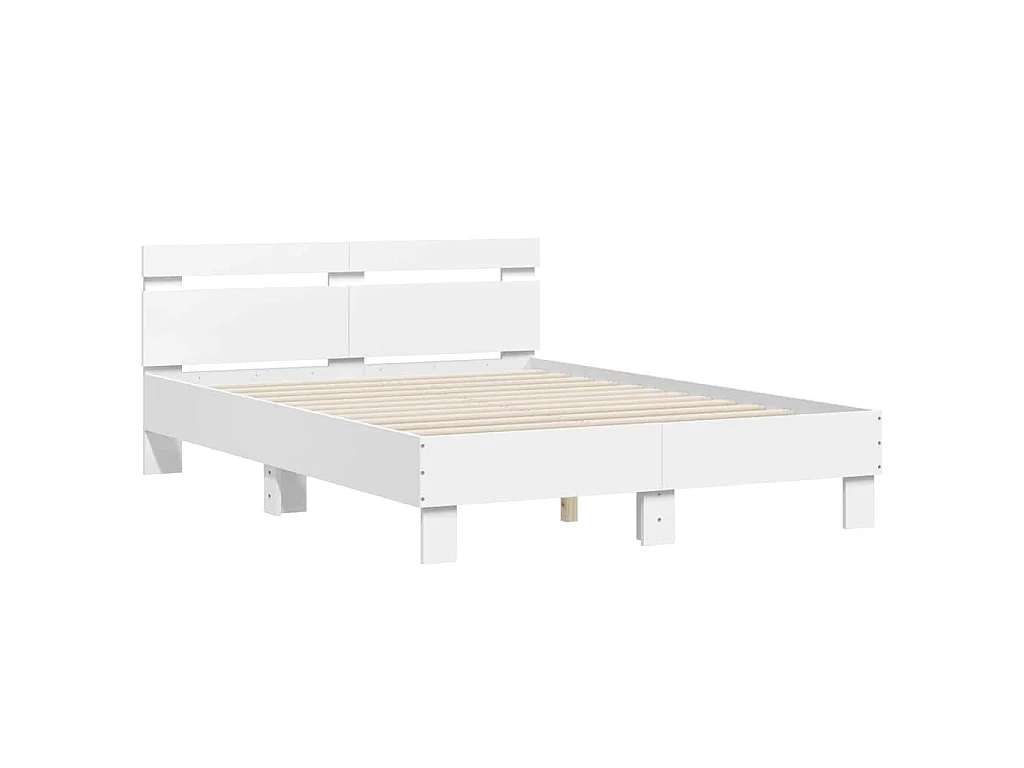 Cadre de lit avec LED sans matelas blanc 120x200 cm