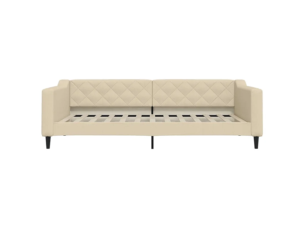 Lit de jour avec lit gigogne crème 100x200 cm tissu