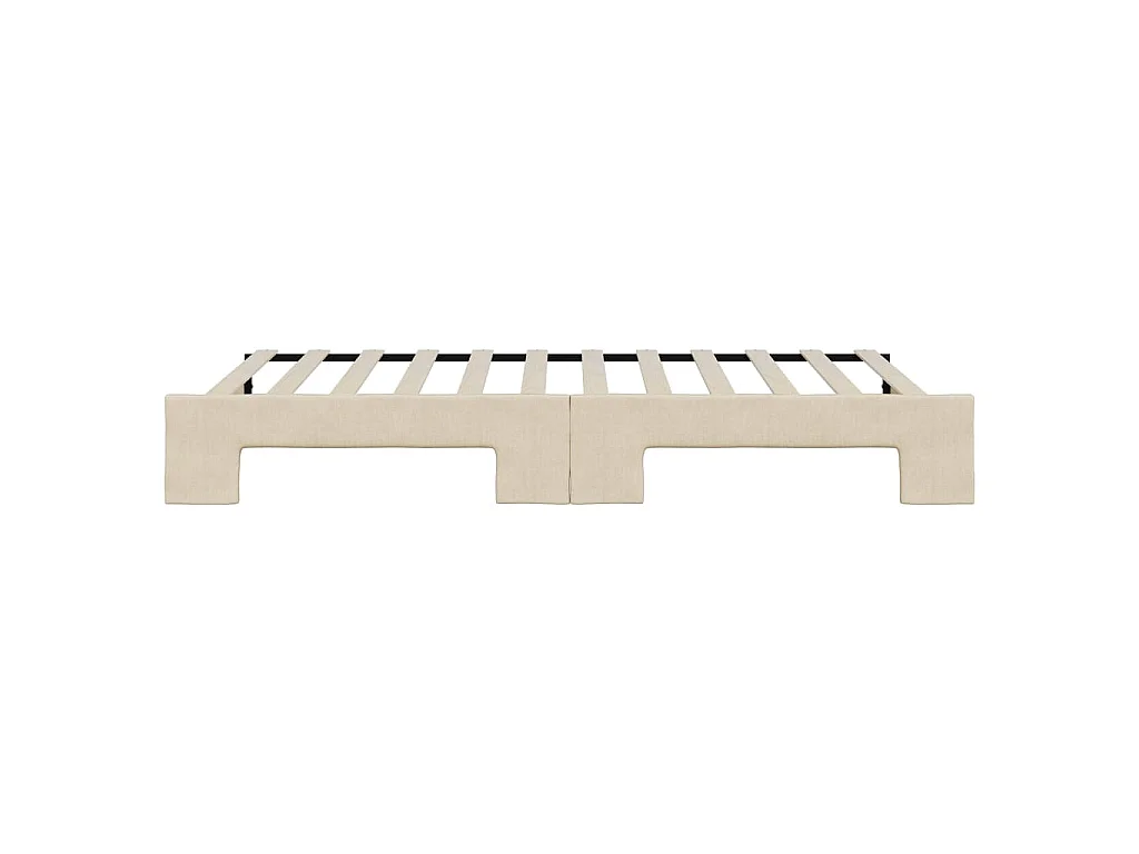 Lit de jour avec lit gigogne crème 100x200 cm tissu
