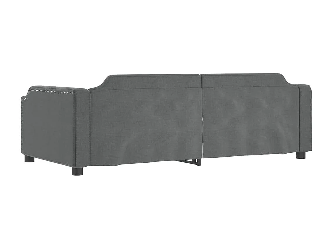 Lit de repos sans matelas gris foncé 90x190 cm tissu