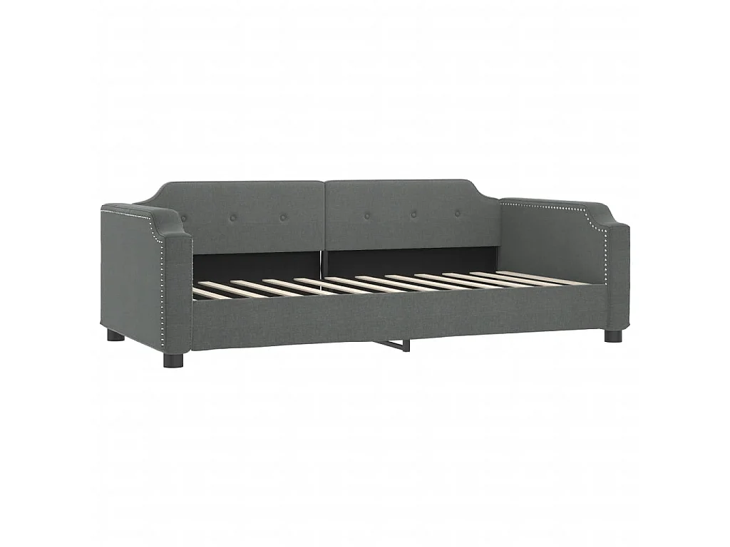 Sofá-cama 90x190 cm tecido cinzento-escuro