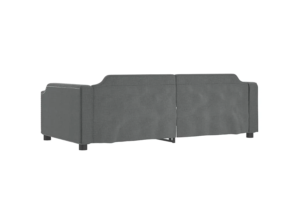 Lit de repos sans matelas gris foncé 90x190 cm tissu