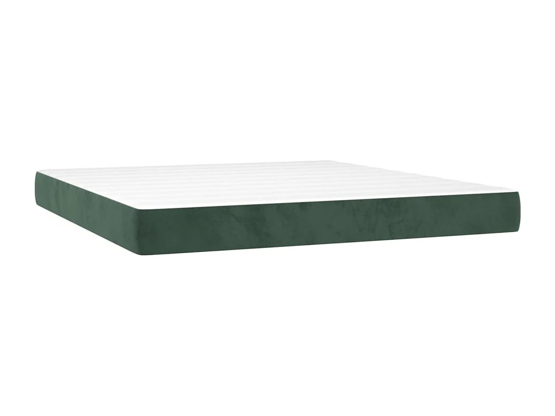 Boxspringbett mit Matratze & LED Dunkelgrün 160x200 cm Samt