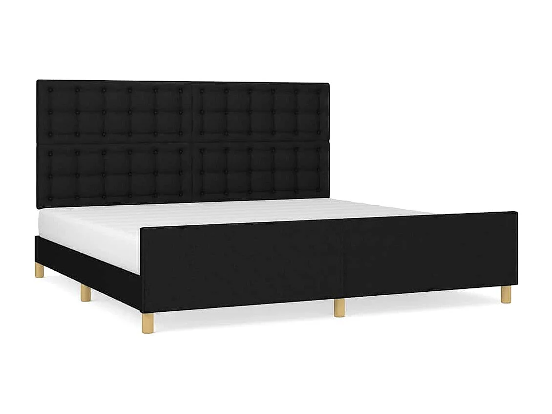 Cadre de lit sans matelas noir 200x200 cm tissu