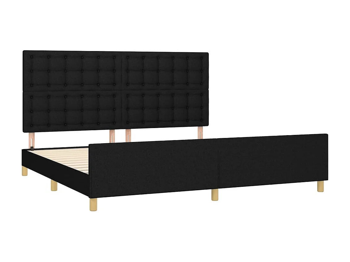 Cadre de lit sans matelas noir 200x200 cm tissu