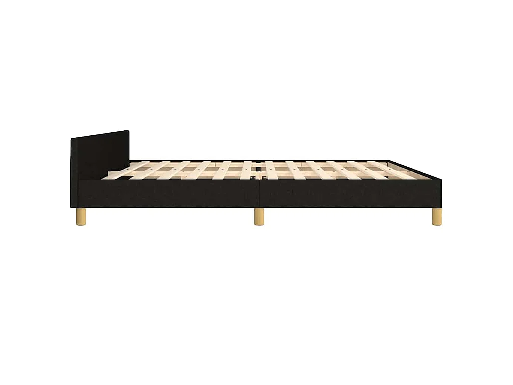 Cadre de lit sans matelas noir 200x200 cm tissu