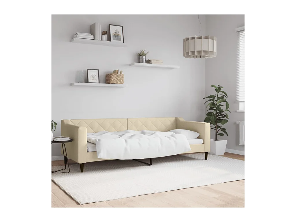 Lit de repos sans matelas crème 80x200 cm tissu