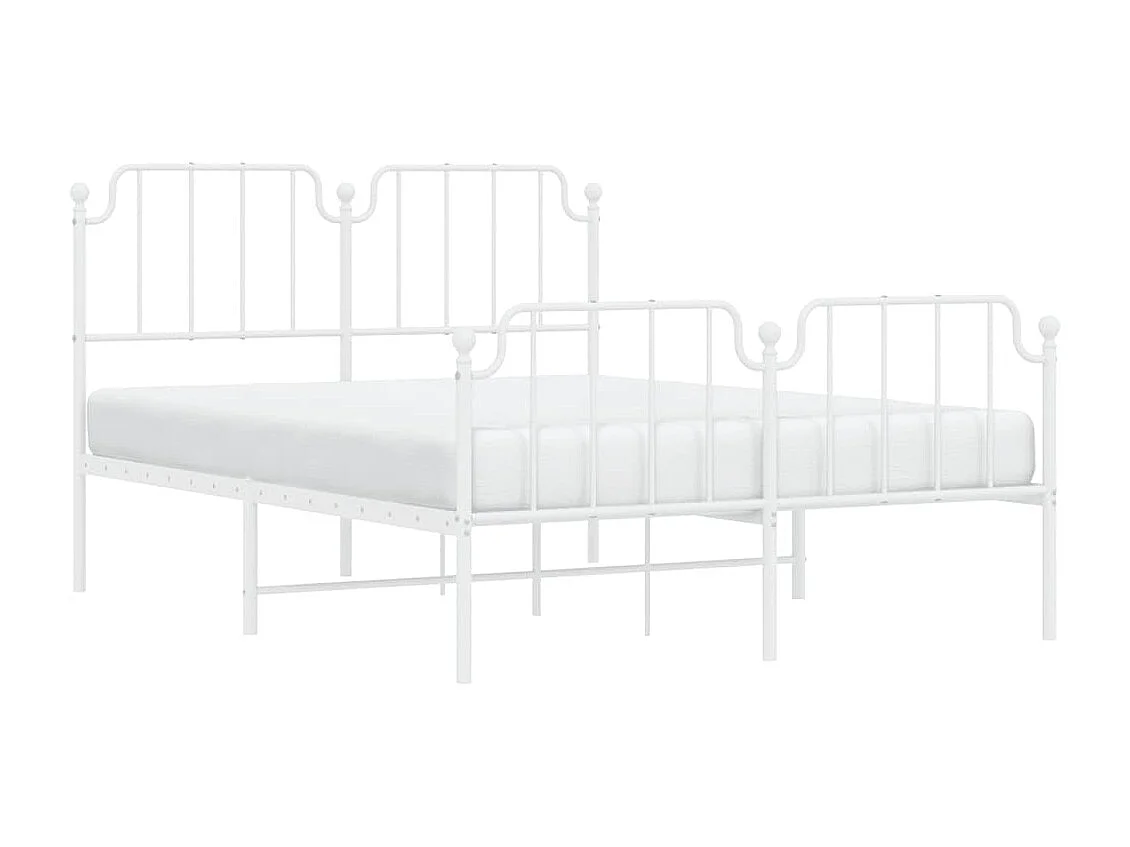 Bedframe met hoofd- en voeteneinde metaal wit 150x200 cm