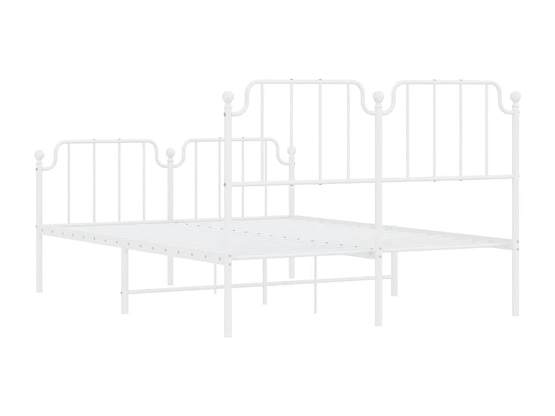 Bedframe met hoofd- en voeteneinde metaal wit 150x200 cm