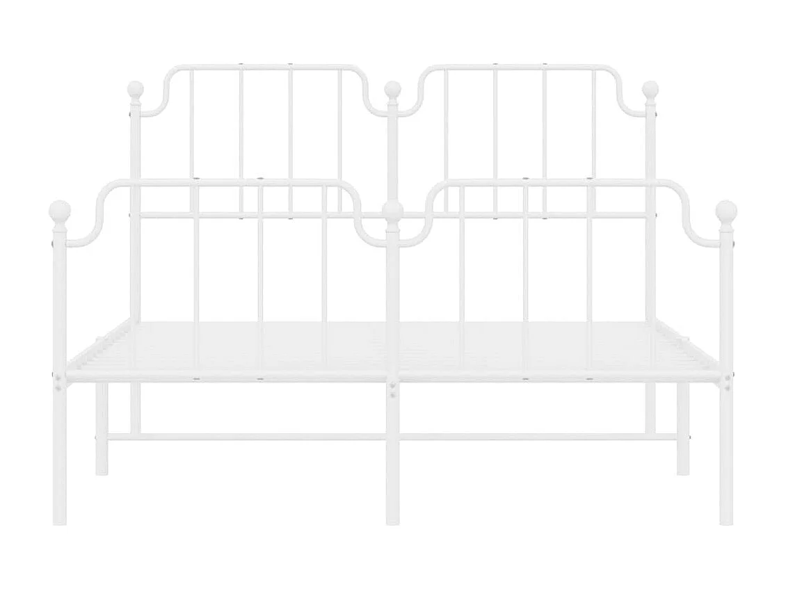 Estrutura de cama com cabeceira e pés 150x200 cm metal branco