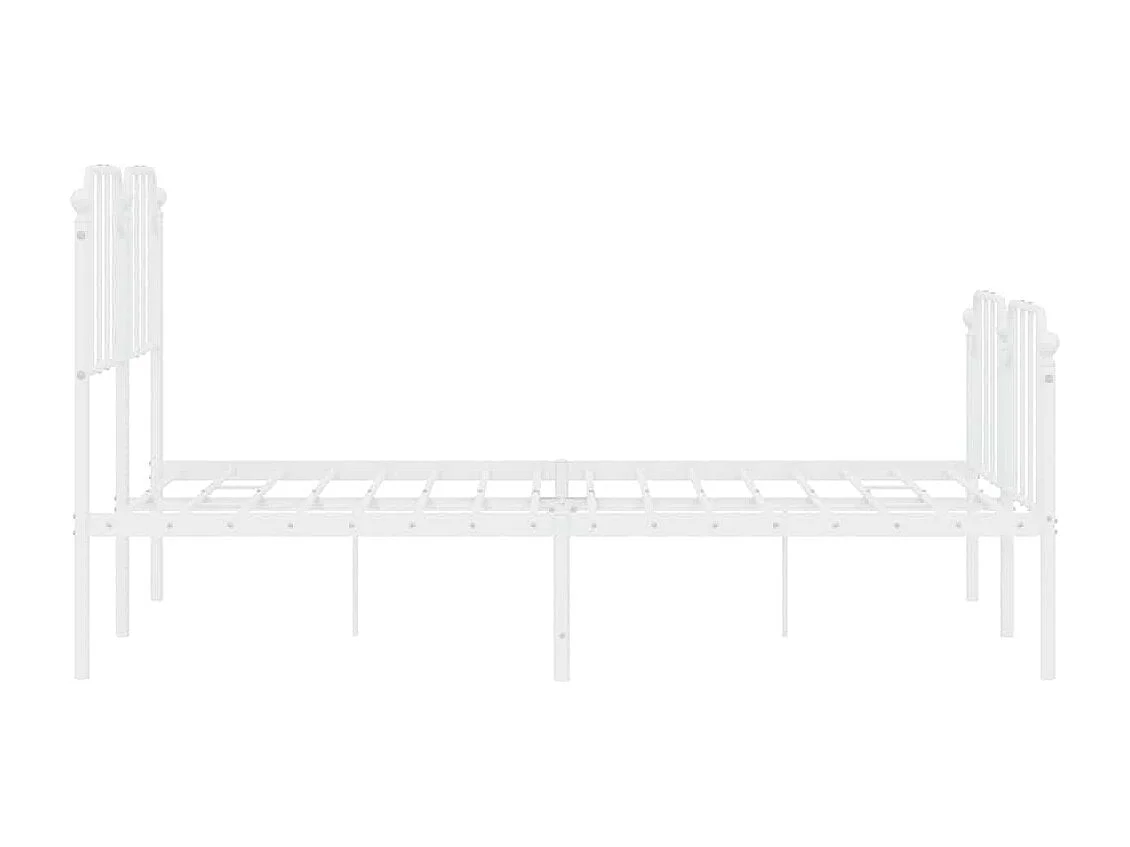 Estrutura de cama com cabeceira e pés 150x200 cm metal branco