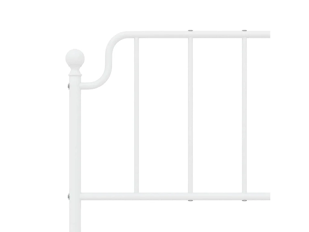Cadre de lit métal sans matelas et pied de lit blanc 150x200 cm