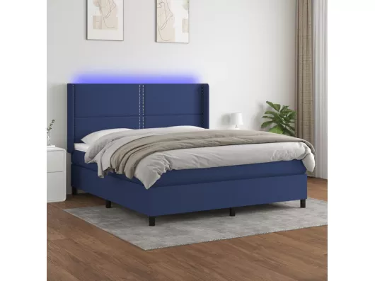 Kauf Unique Boxspringbett mit Matratze & LED Blau 160x200 cm Stoff