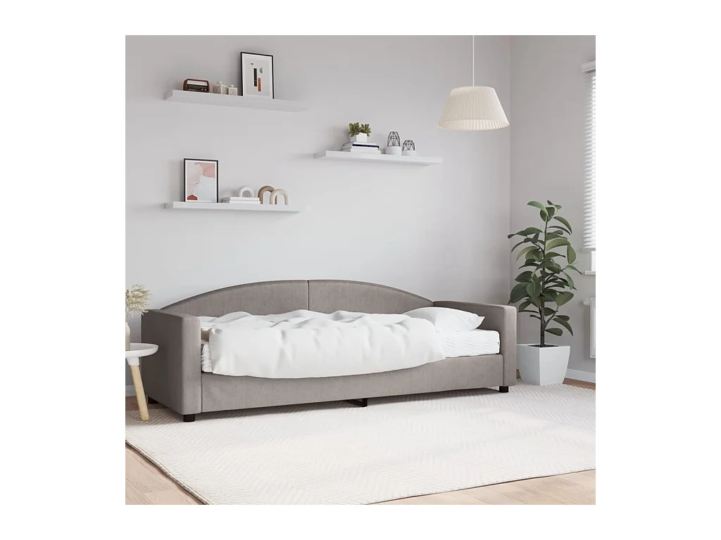 Lit de jour avec matelas taupe 80x200 cm tissu