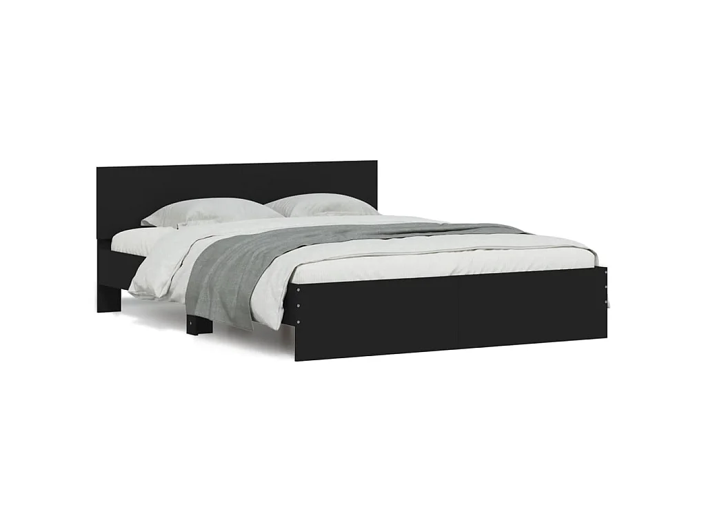Cadre de lit sans matelas noir 150x200 cm