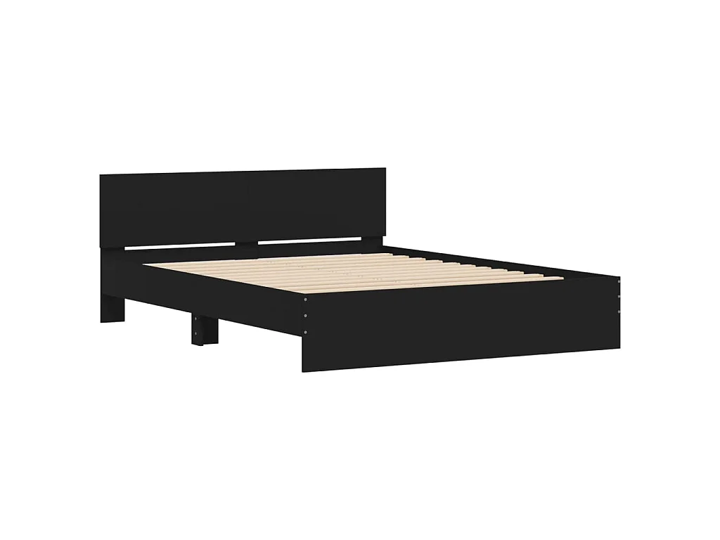 Cadre de lit sans matelas noir 150x200 cm